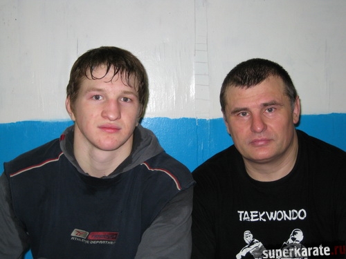 Владимир Минеев с тренером Евгением Головихиным