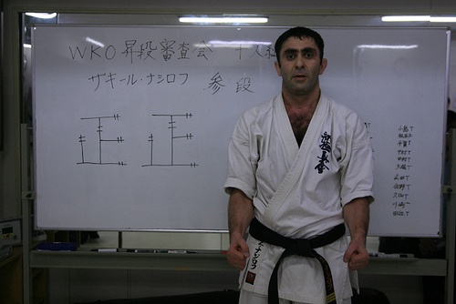 Сэнсей Захир Насиров с результатами экзаменационных боев