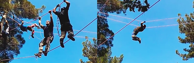 Каратисты на веревках