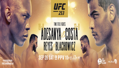 Выпущены коэффициенты ставок на все поединки турнира UFC 253: Adesanya vs Costa