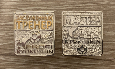 Знаки «Заслуженный тренер Киокушин Профи» и «Мастер Киокушин Профи»