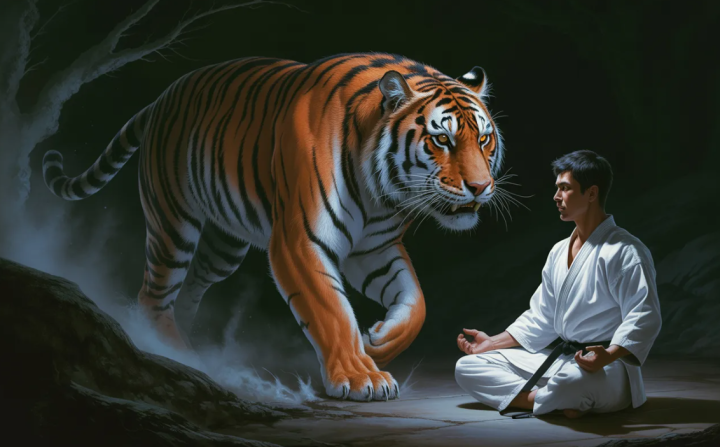 тигр и каратист